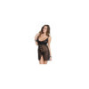 Nuisette noire fendue poitrine dentelle 